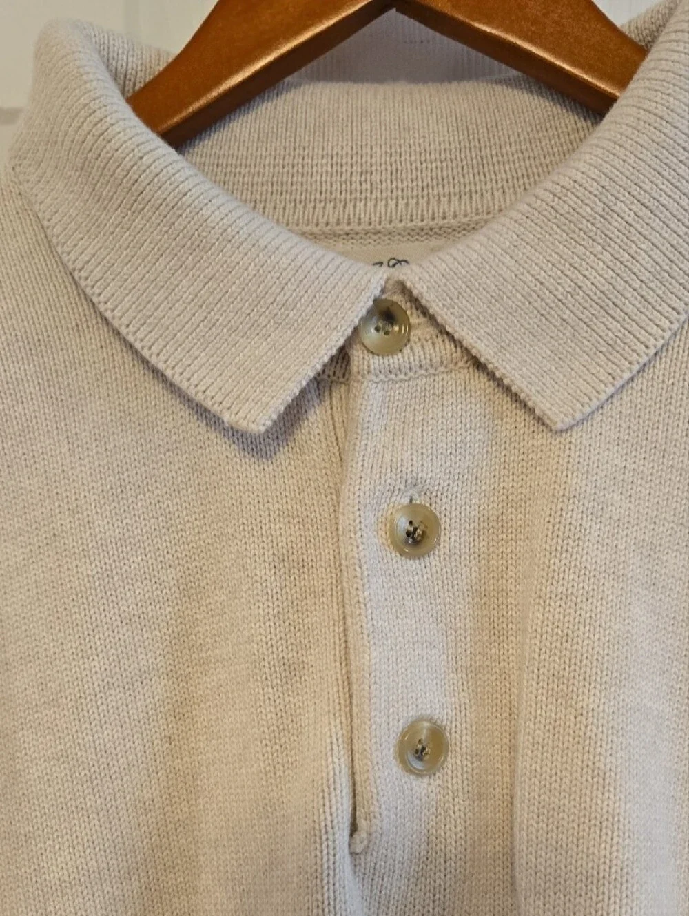J. Crew Men’s Cream Long-Sleeve Polo Sweater NWOT